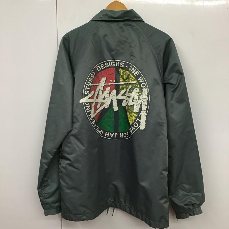 ステューシー STUSSY ジャケット、上着 ジャケット、ブレザー ナイロンジャケット カジュアルジャケット アウター M ロゴ、文字 カーキ / カーキ /  メンズ USED 古着 中古 10131982