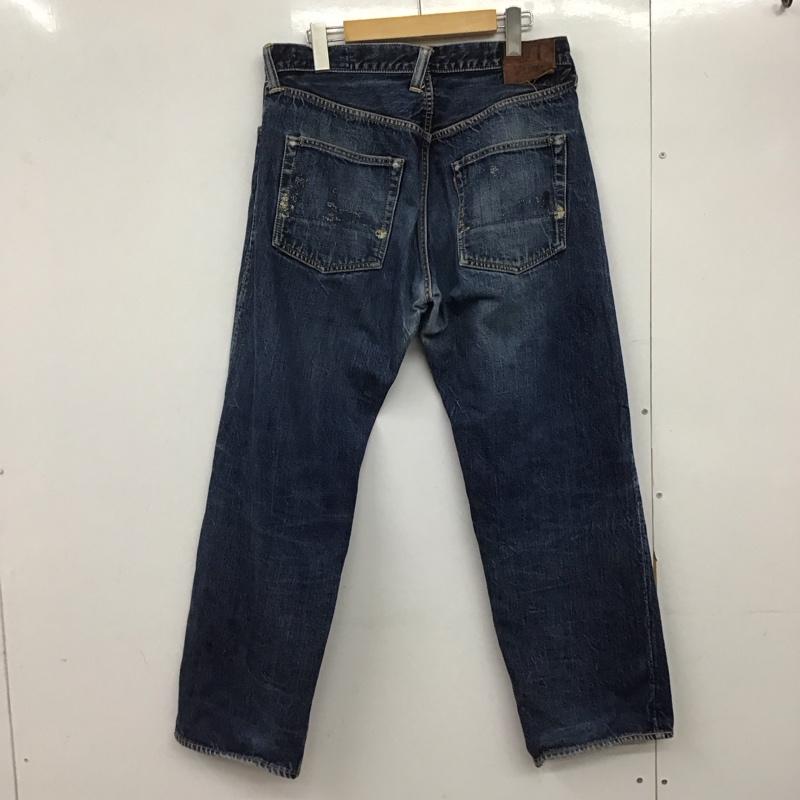 エヴィス EVISU パンツ デニム、ジーンズ デニムパンツ ワイドパンツ カジュアルパンツ 36インチ 無地 インディゴ / インディゴ /  メンズ USED 古着 中古 10145531