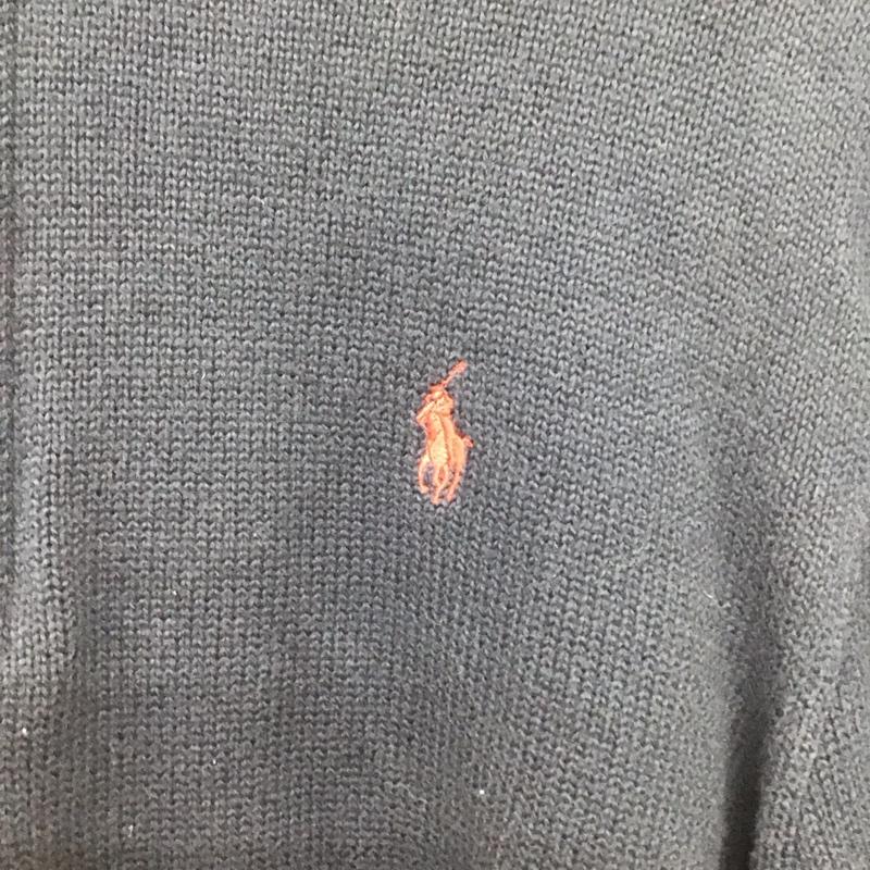 ポロラルフローレン POLO RALPH LAUREN ニット、セーター 長袖 ハーフジップ コットン L ワンポイント 紺 / ネイビー /  メンズ USED 古着 中古 10144724