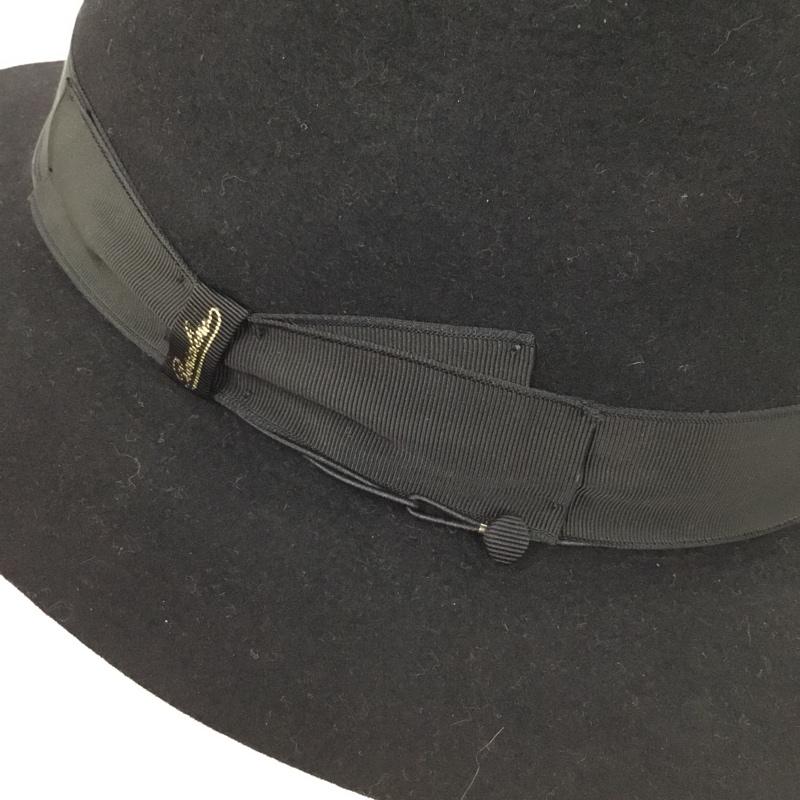 ボルサリーノ Borsalino 帽子 ハット 中折れ帽 ソフトハット イタリア製 無地 黒 / ブラック /  メンズ USED 古着 中古 10143668