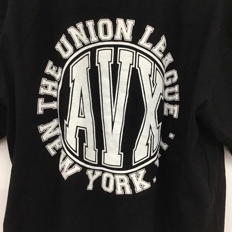 アヴィレックス AVIREX Tシャツ 半袖 半袖カットソー プリントTシャツ クルーネックカットソー XL ロゴ、文字 黒 / ブラック /  メンズ USED 古着 中古 10128669