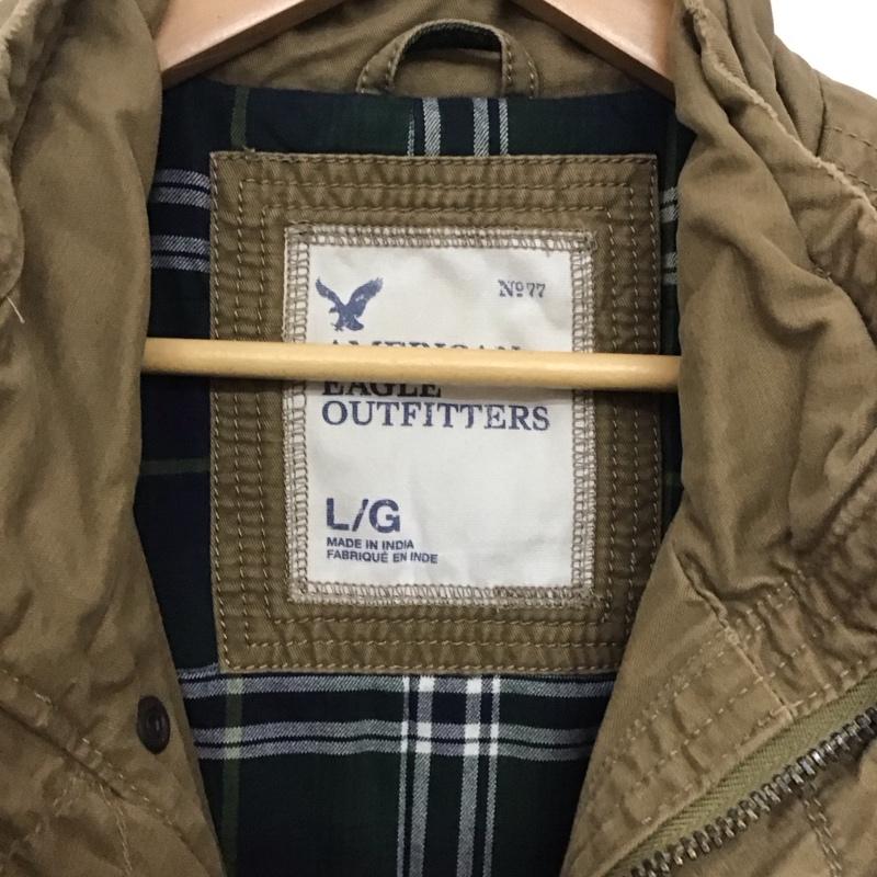 アメリカンイーグルアウトフィッターズ AMERICANEAGLEOUTFITTERS ジャケット、上着 ジャケット、ブレザー ジップアップジャケット アウター ミリタリージャケット L 無地 茶 / ブラウン /  メンズ USED 古着 中古 10141485