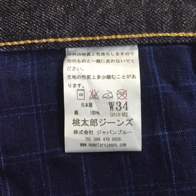 桃太郎ジーンズ MOMOTARO JEANS パンツ デニム、ジーンズ デニムパンツ ワーカージーンズ カジュアルパンツ ワイドパンツ 34インチ 無地 インディゴ / インディゴ /  メンズ USED 古着 中古 10107770