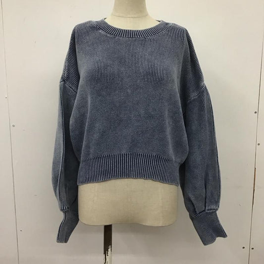 ジーナシス JEANASIS ニット、セーター 長袖 JS064188MN ショート丈 クロップド丈 FREE 無地 紺 / ネイビー /  レディース USED 古着 中古 10107067