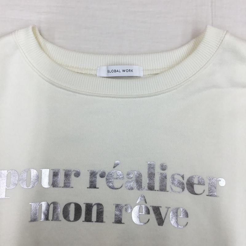 グローバルワーク GLOBAL WORK トレーナー 長袖 GW625175AD FREE プリント アイボリー / アイボリー /  レディース USED 古着 中古 10142209