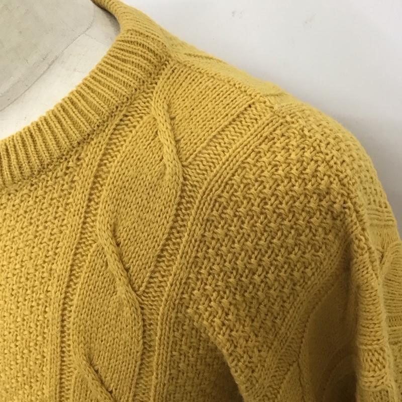 古着 USED ニット、セーター 長袖 長袖ニットカットソー ニット セーター クルーネックニット L 総柄 黄 / イエロー /  メンズ USED 古着 中古 10118299