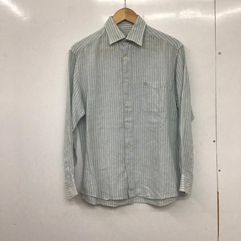 ジバンシィ GIVENCHY シャツ、ブラウス 長袖 長袖シャツ ストライプシャツ カラーシャツ ストライプ 黄 / イエロー / X 水色 / ライトブルー /  メンズ USED 古着 中古 10140692