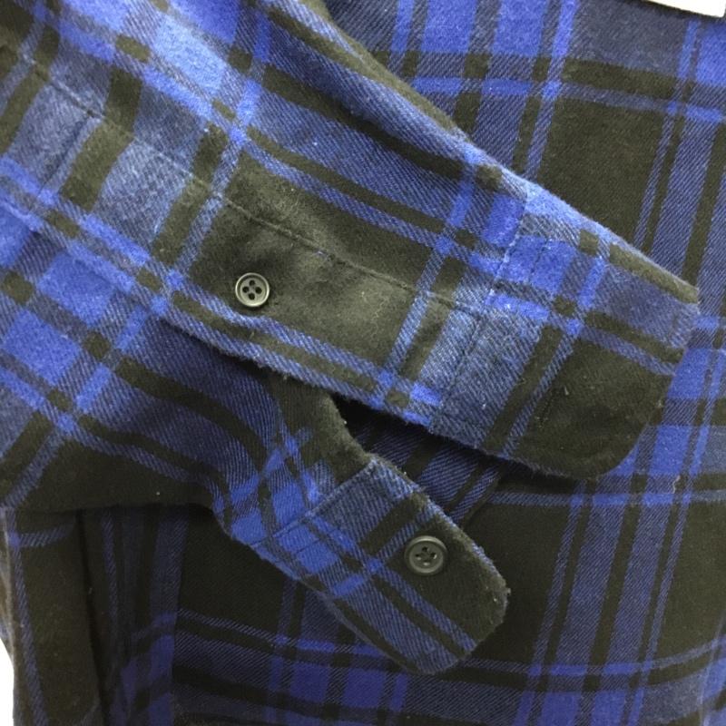 ウィンダンシー WIND AND SEA シャツ、ブラウス 長袖 eds-xxx-21a-05 ウィンダンシーゴッドセレクション21Aネルシャツ 長袖シャツ チェックシャツ XL チェック 黒 / ブラック / X 青 / ブルー /  メンズ USED 古着 中古 10106457