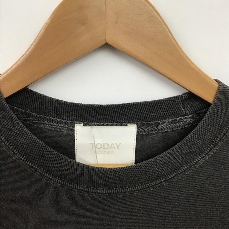 トゥデイエディション TODAY edition カットソー 長袖 長袖カットソー プリントカットソー クルーネック M ロゴ、文字 ダークグレー / ダークグレー /  メンズ USED 古着 中古 10150899