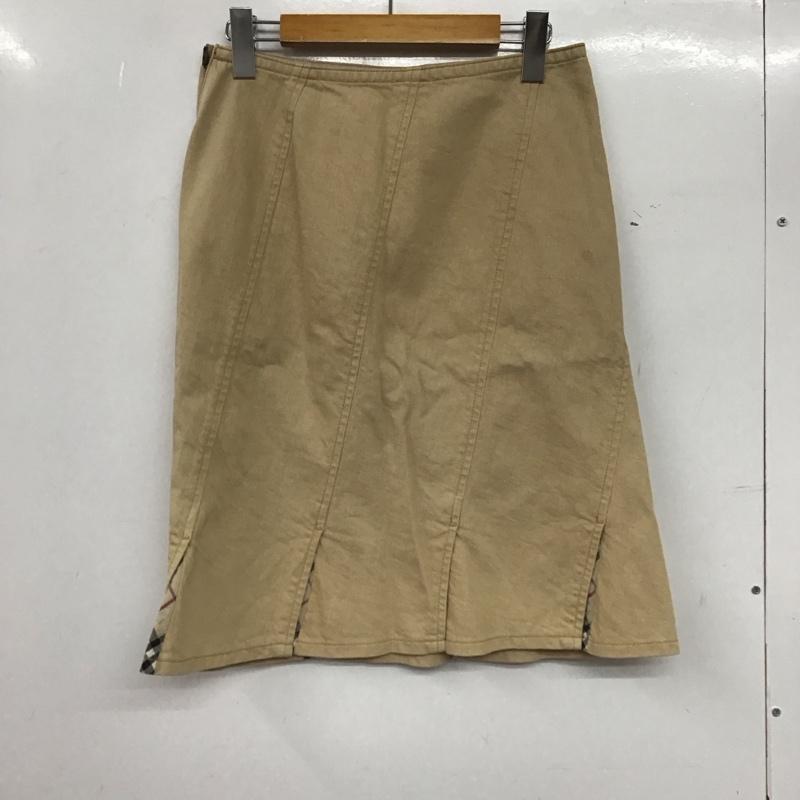 バーバリー BURBERRY スカート ひざ丈スカート 38 無地 ベージュ / ベージュ /  レディース USED 古着 中古 10145022
