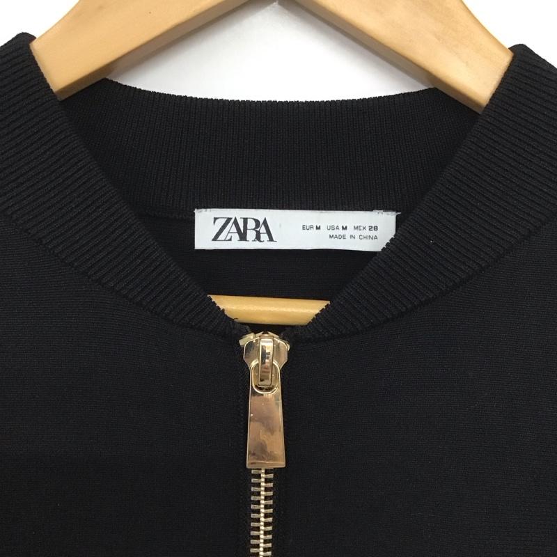 ザラ ZARA ワンピース ひざ丈スカート M 無地 黒 / ブラック /  レディース USED 古着 中古 10139334
