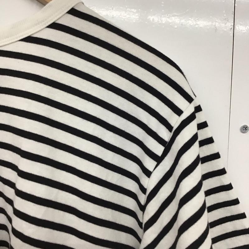 アメリカンホリック AMERICAN HOLIC Tシャツ 半袖 M ボーダー柄 白 / ホワイト / X 黒 / ブラック /  レディース USED 古着 中古 10142259