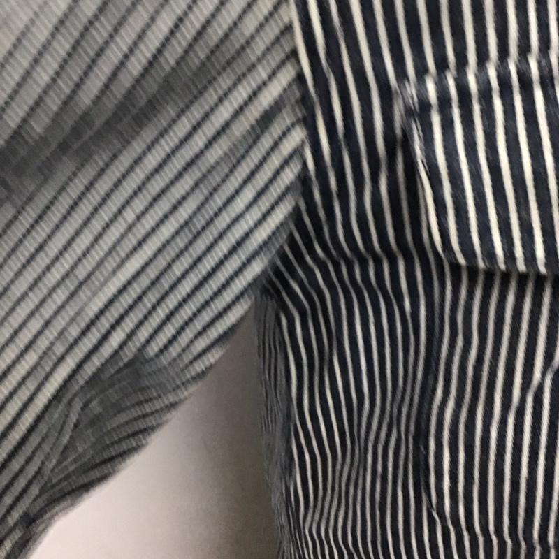 ステューシー STUSSY シャツ、ブラウス 長袖 L ストライプ X ロゴ、文字 白 / ホワイト / X 紺 / ネイビー /  メンズ USED 古着 中古 10126698