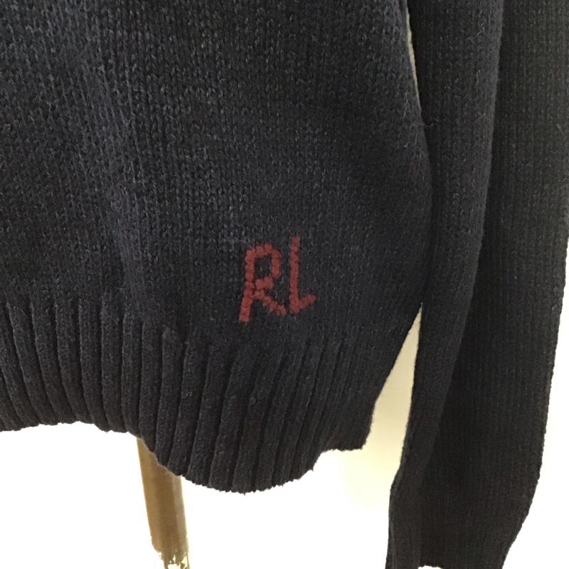 ポロラルフローレン POLO RALPH LAUREN ニット、セーター 長袖 長袖ニットカットソー ニット セーター クルーネックニット L プリント 紺 / ネイビー /  レディース USED 古着 中古 10113757