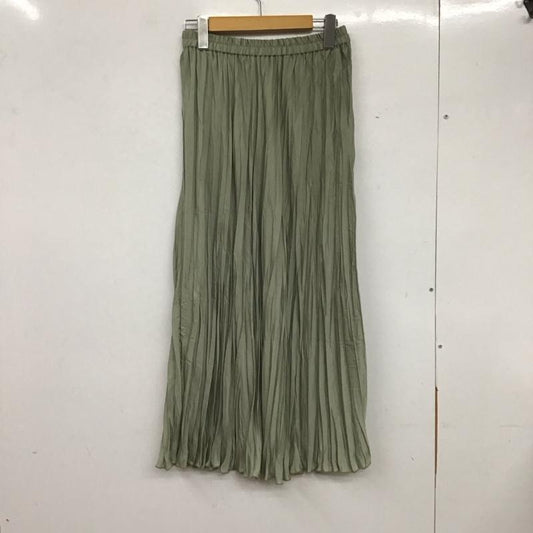 ローリーズファーム LOWRYS FARM スカート ロングスカート プリーツスカート FREE 無地 黄緑 / イエローグリーン /  レディース USED 古着 中古 10136517