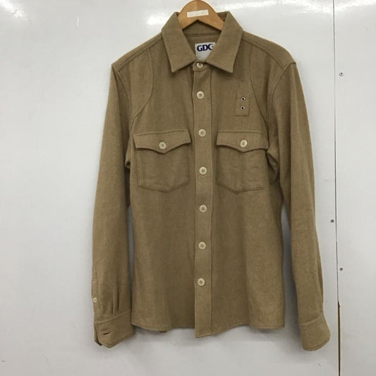 ジーディーシー GDC シャツ、ブラウス 長袖 長袖シャツ 無地シャツ カラーシャツ M 無地 ベージュ / ベージュ /  メンズ USED 古着 中古 10148122