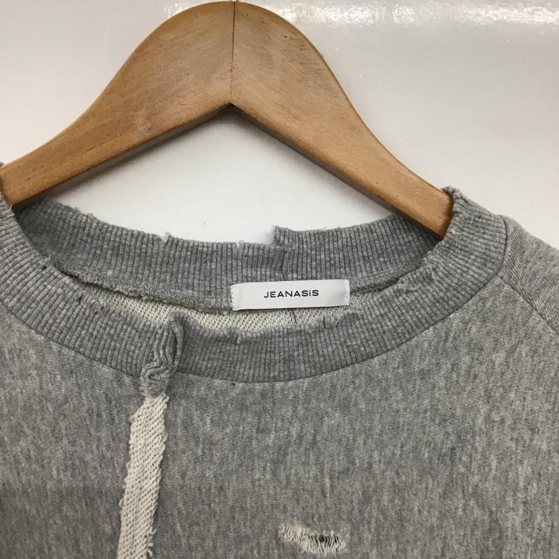 ジーナシス JEANASIS トレーナー 長袖 js064381cf 長袖スウェット トレーナー クラッシュ加工 FREE ダメージ加工 灰 / グレー /  レディース USED 古着 中古 10145123