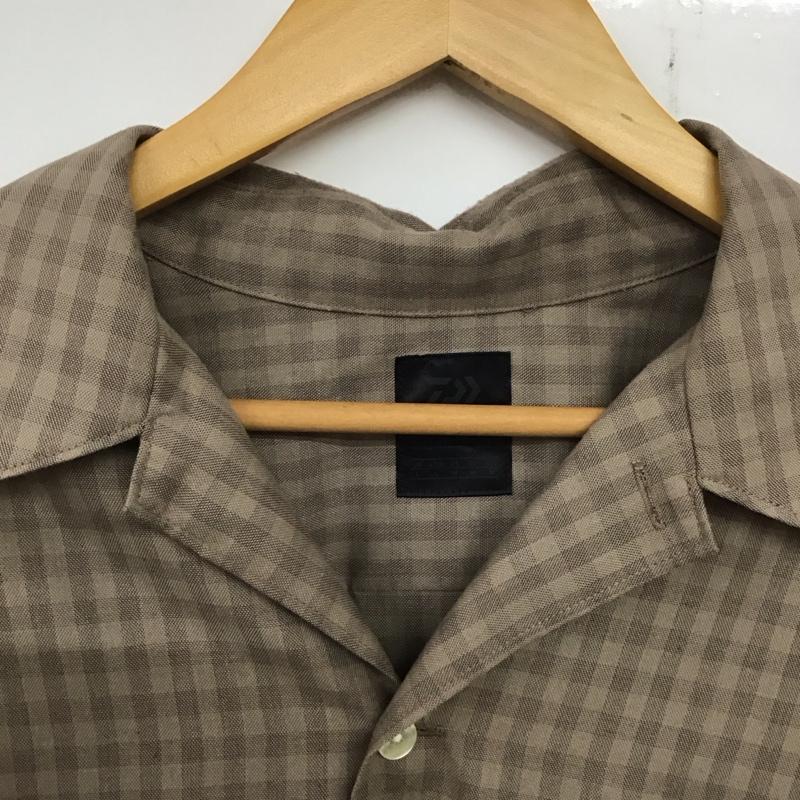 ダイワ ピアサーティナイン DAIWA PIER39 シャツ、ブラウス 長袖 be-90024 TECHSPORTSOPENCOLLARSHIRTSLSMINIPLAIDS 長袖シャツ L チェック 茶 / ブラウン /  メンズ USED 古着 中古 10136881