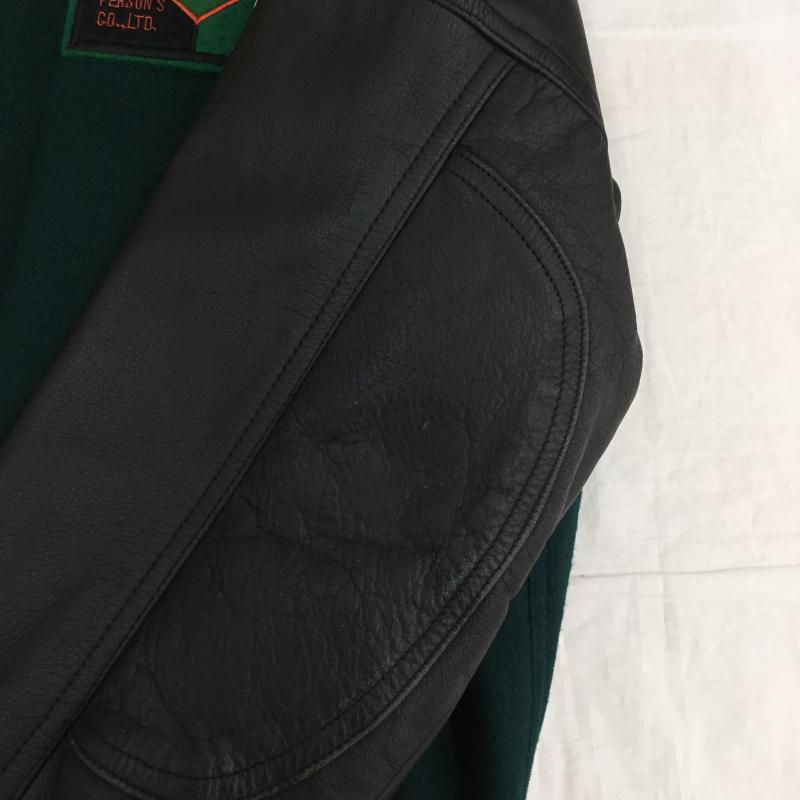パーソンズ PERSON S ジャケット、上着 ジャケット、ブレザー ロゴ、文字 黒 / ブラック / X 緑 / グリーン /  メンズ USED 古着 中古 10143907