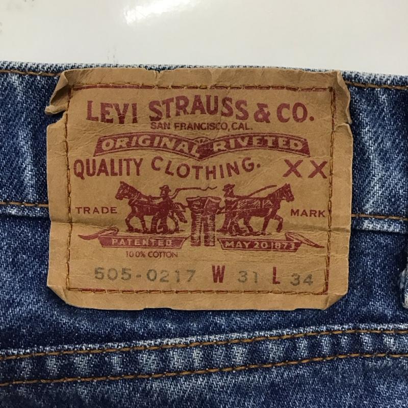 リーバイス Levi s パンツ デニム、ジーンズ PCL-441P 505-0217 ジップフライ W31 L34 31インチ 無地 青 / ブルー /  メンズ USED 古着 中古 10119679