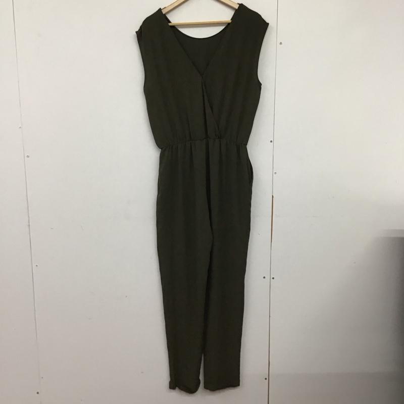 ザラベーシック ZARA BASIC ワンピース・ドレス・オールインワン ワンピース・ドレス・オールインワン オールインワン ノースリーブ ワイドパンツ S 無地 カーキ / カーキ /  レディース USED 古着 中古 10141297