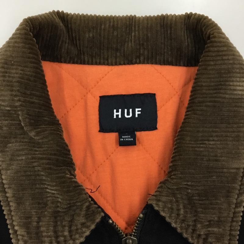 ハフ HUF ジャケット、上着 ジャンパー、ブルゾン ジップアップジャケット ジャンパー ジャケット カジュアルジャケット アウター L 無地 黒 / ブラック /  メンズ USED 古着 中古 10114619
