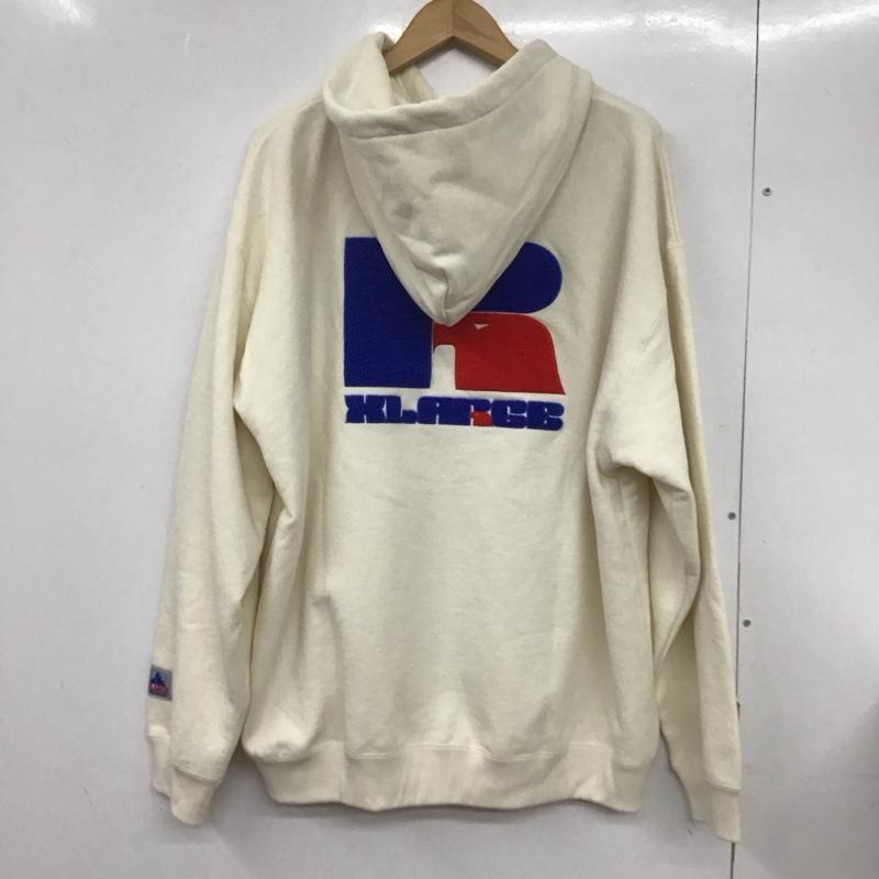 ラッセルアスレティック Russell Athletic パーカー 長袖 ジップアップパーカー 長袖パーカー カジュアルジャケット xlarge XL ロゴ、文字 オフホワイト / オフホワイト /  メンズ USED 古着 中古 10132167