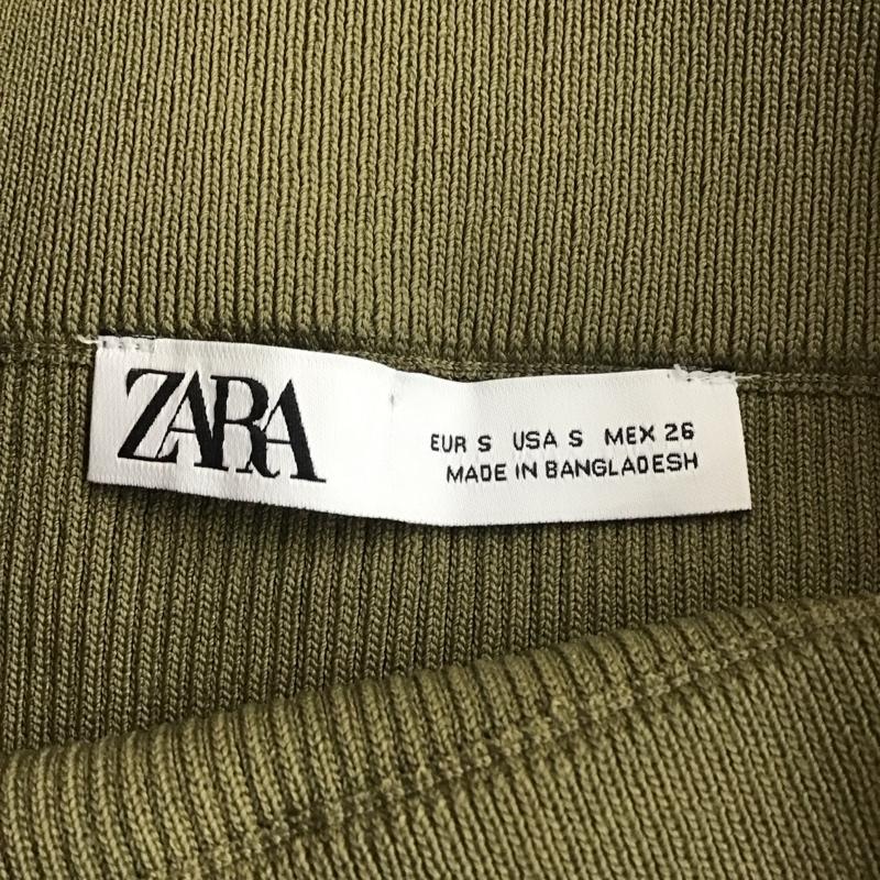 ザラ ZARA スカート ロングスカート リブニットスカート ロングスカート バックスリットスカート S 無地 カーキ / カーキ /  レディース USED 古着 中古 10110459