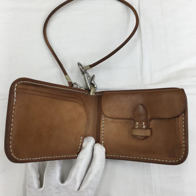 ユーズドクロージング used clothes 財布 二つ折り 黒羽 無地 茶 / ブラウン /  メンズ USED 古着 中古 10136218