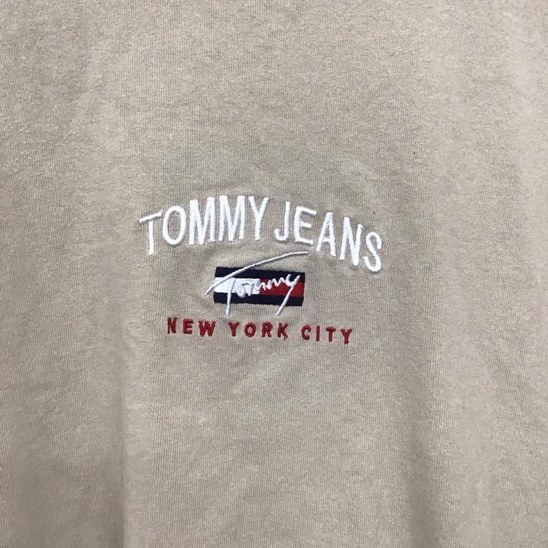 トミー ジーンズ TOMMY JEANS Tシャツ 半袖 半袖カットソー 刺繍Tシャツ クルーネックカットソー L ロゴ、文字 ベージュ / ベージュ /  メンズ USED 古着 中古 10134078