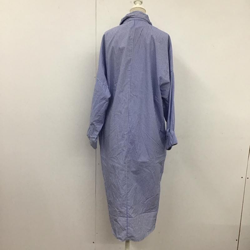 ザラ ZARA ワンピース ロングスカート 2518 844 044 ハーフジップ M チェック 青 / ブルー / X 白 / ホワイト /  レディース USED 古着 中古 10122047