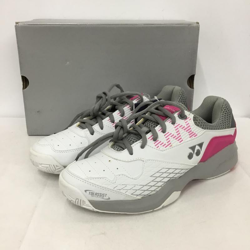 ヨネックス YONEX スニーカー スニーカー SHT103 テニスシューズ パワークッション103 箱有 25cm 25.0cm ロゴ、文字 白 / ホワイト / X 灰 / グレー / X 桃 / ピンク /  レディース USED 古着 中古 10147969