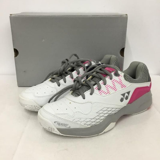 ヨネックス YONEX スニーカー スニーカー SHT103 テニスシューズ パワークッション103 箱有 25cm 25.0cm ロゴ、文字 白 / ホワイト / X 灰 / グレー / X 桃 / ピンク /  レディース USED 古着 中古 10147969