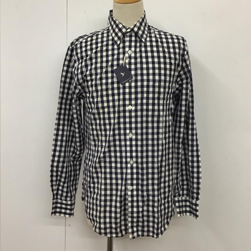 エルエルビーン L.L.Bean シャツ、ブラウス 長袖 胸ポケット S チェック 白 / ホワイト / X 紺 / ネイビー /  メンズ USED 古着 中古 10111865