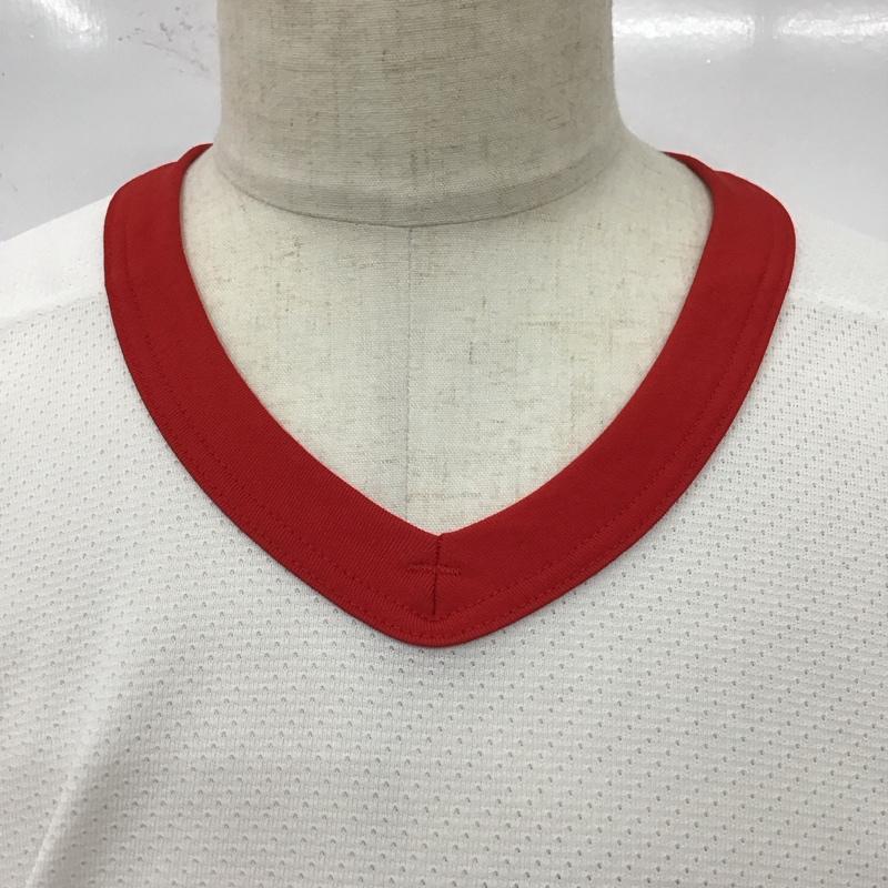 古着 USED カットソー 長袖 ホッケーシャツ Vネックカットソー ロングスリーブカットソー プリントTシャツ XXL ロゴ、文字 白 / ホワイト / X 赤 / レッド /  メンズ USED 古着 中古 10119955