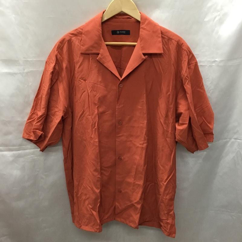 ナノユニバース nano・universe シャツ、ブラウス 半袖 672-2121209 オープンカラーシャツ S 無地 橙 / オレンジ /  メンズ USED 古着 中古 10109705