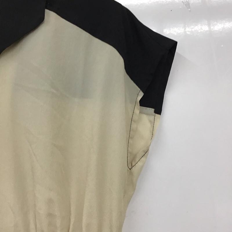 アパートバイローリーズ apart by lowrys ワンピース ひざ丈スカート AP270041TK 開襟 半袖 M 無地 黒 / ブラック / X アイボリー / アイボリー /  レディース USED 古着 中古 10119223