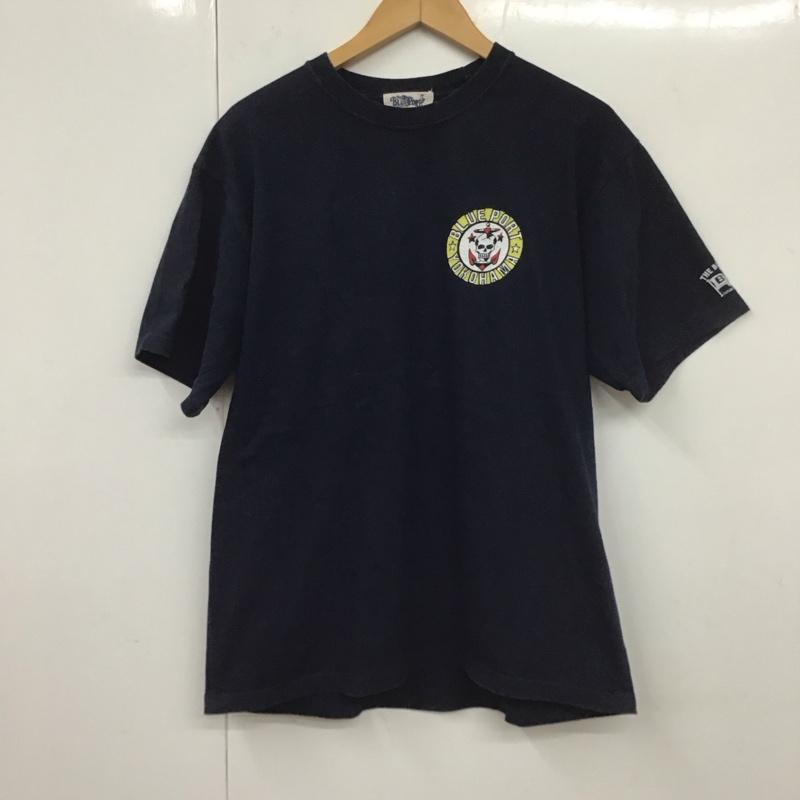 ブルーポート BLUE PORT Tシャツ 半袖 半袖カットソー プリントTシャツ クルーネックカットソー XL プリント 紺 / ネイビー /  メンズ USED 古着 中古 10131011