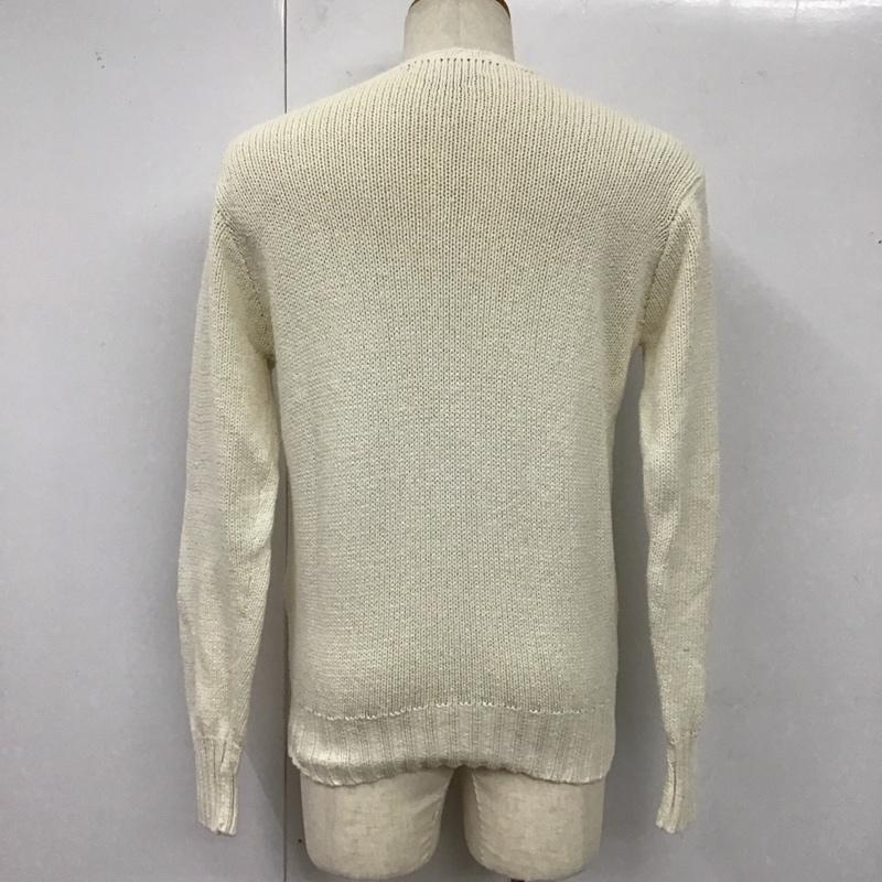 ポロバイラルフローレン Polo by RALPH LAUREN ニット、セーター 長袖 長袖ニットカットソー ニット セーター Vネックニット S ロゴ、文字 白 / ホワイト /  メンズ USED 古着 中古 10117259