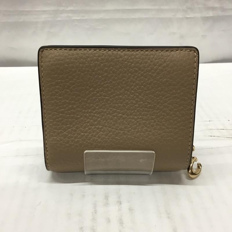コーチ COACH 財布 二つ折り ロゴ、文字 ベージュ / ベージュ /  レディース USED 古着 中古 10109759
