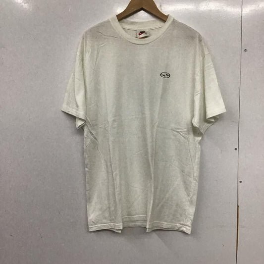 ナイキ NIKE Tシャツ 半袖 半袖カットソー プリントTシャツ クルーネックカットソー L ロゴ、文字 白 / ホワイト /  メンズ USED 古着 中古 10139292