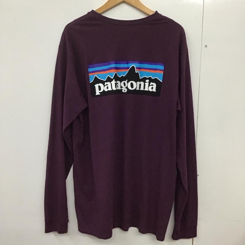 パタゴニア patagonia Tシャツ 長袖 L ロゴ、文字 X プリント 紫 / パープル /  メンズ USED 古着 中古 10143311