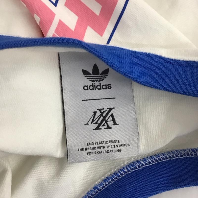 アディダス adidas Tシャツ 半袖 半袖カットソー プリントTシャツ クルーネックカットソー ロゴ、文字 白 / ホワイト /  メンズ USED 古着 中古 10123682