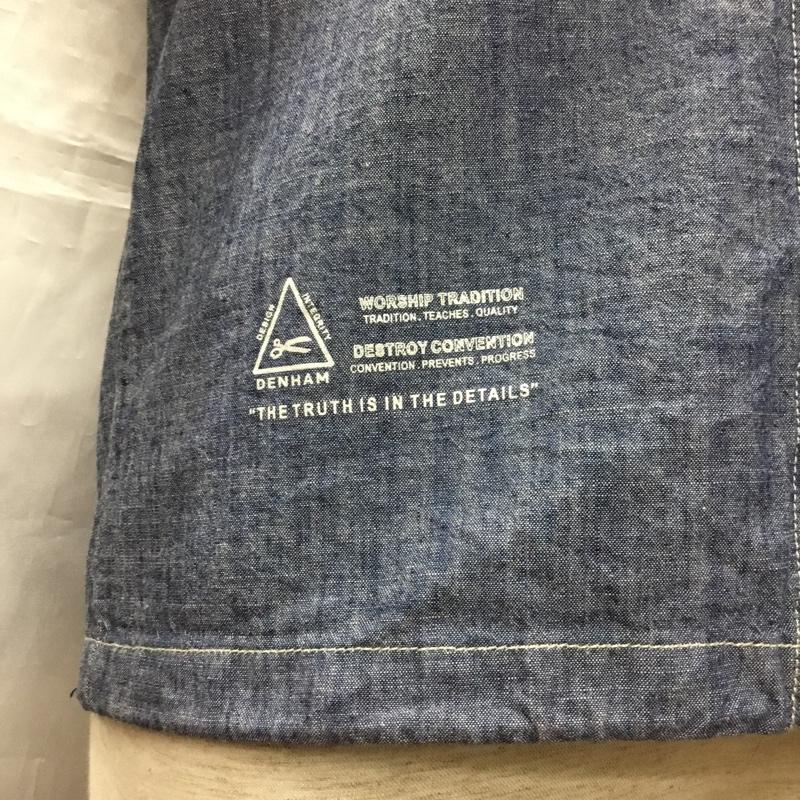 デンハム DENHAM シャツ、ブラウス 半袖 27190-4-40802 シャンブレーシャツ 半袖シャツ XS 無地 インディゴ / インディゴ /  メンズ USED 古着 中古 10115756