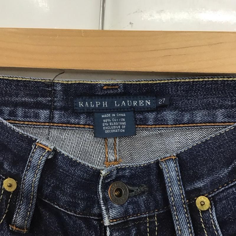 ラルフローレン RALPHLAUREN パンツ デニム、ジーンズ デニムパンツ スリムパンツ ストレッチパンツ カジュアルパンツ 27インチ ロゴ、文字 インディゴ / インディゴ /  レディース USED 古着 中古 10109187