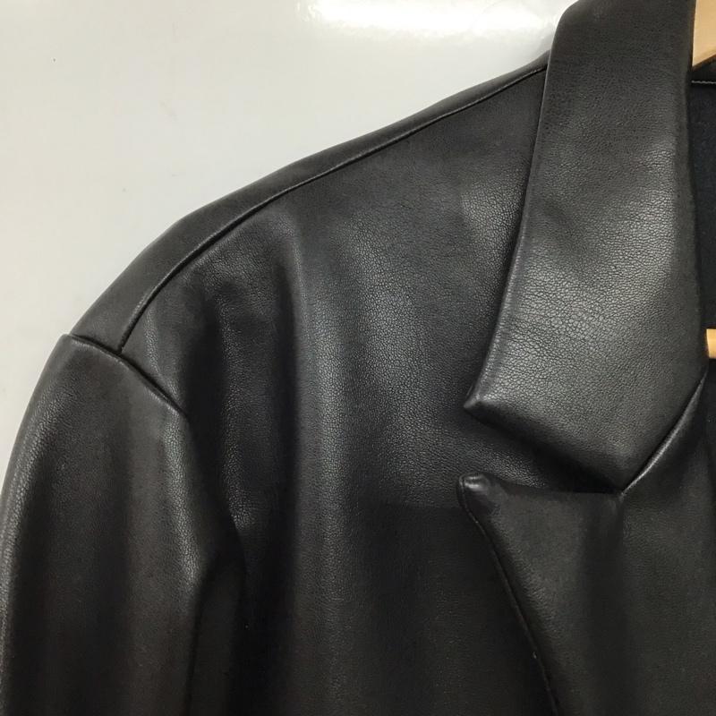 ジーナシス JEANASIS ジャケット、上着 ジャケット、ブレザー フェイクレザージャケット フロントボタン アウター FREE 無地 黒 / ブラック /  レディース USED 古着 中古 10147683