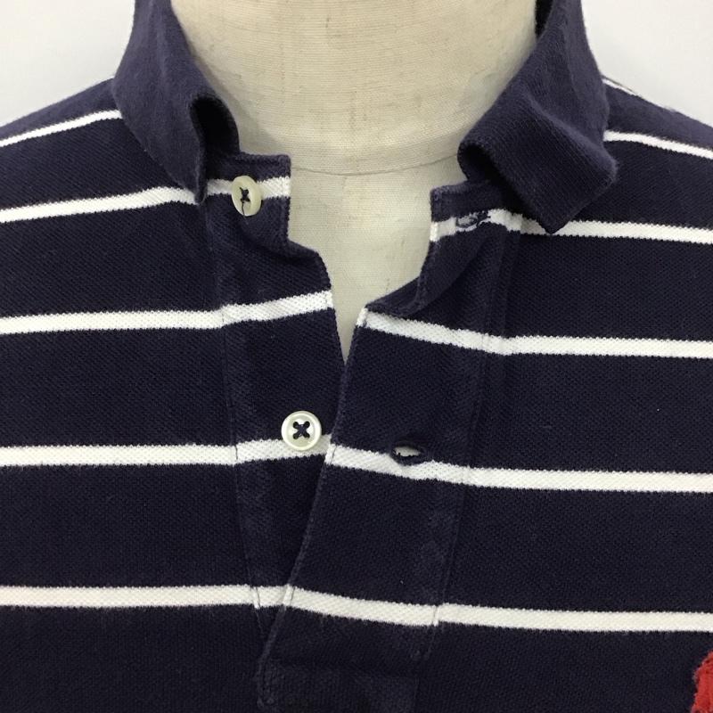 ポロバイラルフローレン Polo by RALPH LAUREN ポロシャツ 半袖 L ボーダー柄 紺 / ネイビー /  メンズ USED 古着 中古 10128257