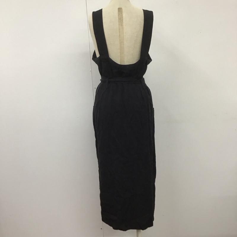 ザラティーアールエフ ZARA TRF ワンピース ロングスカート 4117 201 800 ノースリーブ フロントボタン L 無地 黒 / ブラック /  レディース USED 古着 中古 10108563