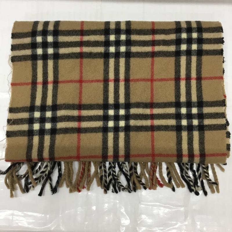 バーバリーズ BURBERRYS マフラー マフラー ウール ノバチェック フリンジ チェック ベージュ / ベージュ / X 白 / ホワイト / X 黒 / ブラック / X 赤 / レッド /  メンズ USED 古着 中古 10113637