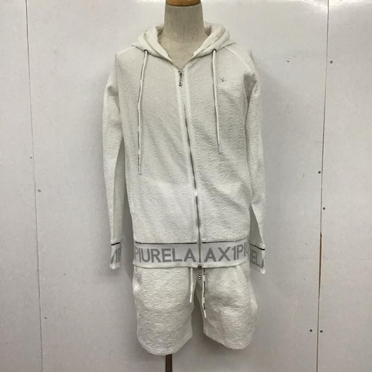ウノピュウノウグァーレトレリラックス 1piu1uguale3 RELAX セットアップ セットアップ ジップアップパーカー ショートパンツ 2点セット セットアップ L ロゴ、文字 白 / ホワイト /  レディース USED 古着 中古 10146477